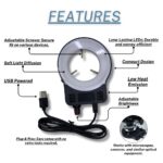 HG Wellness HGMSRL65-1 USB-Powered Microscope Ring Light – Dimmable LED Easy-to-Use Illuminator for Optical Devices