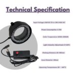 HG Wellness HGMSRL46 USB-Powered Microscope Ring Light – Stepless Dimmable Illumination, Easy Installation for Stereo Microscopes and Optical Instruments