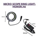 HG Wellness HGMSRL46 USB-Powered Microscope Ring Light – Stepless Dimmable Illumination, Easy Installation for Stereo Microscopes and Optical Instruments